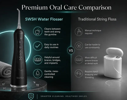 SWSH E30 Water Flosser - Black Comparison