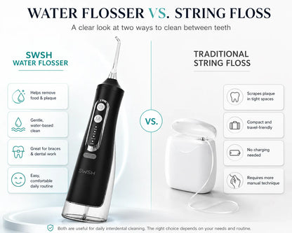 SWSH S40 Water Flosser - Black Comparison