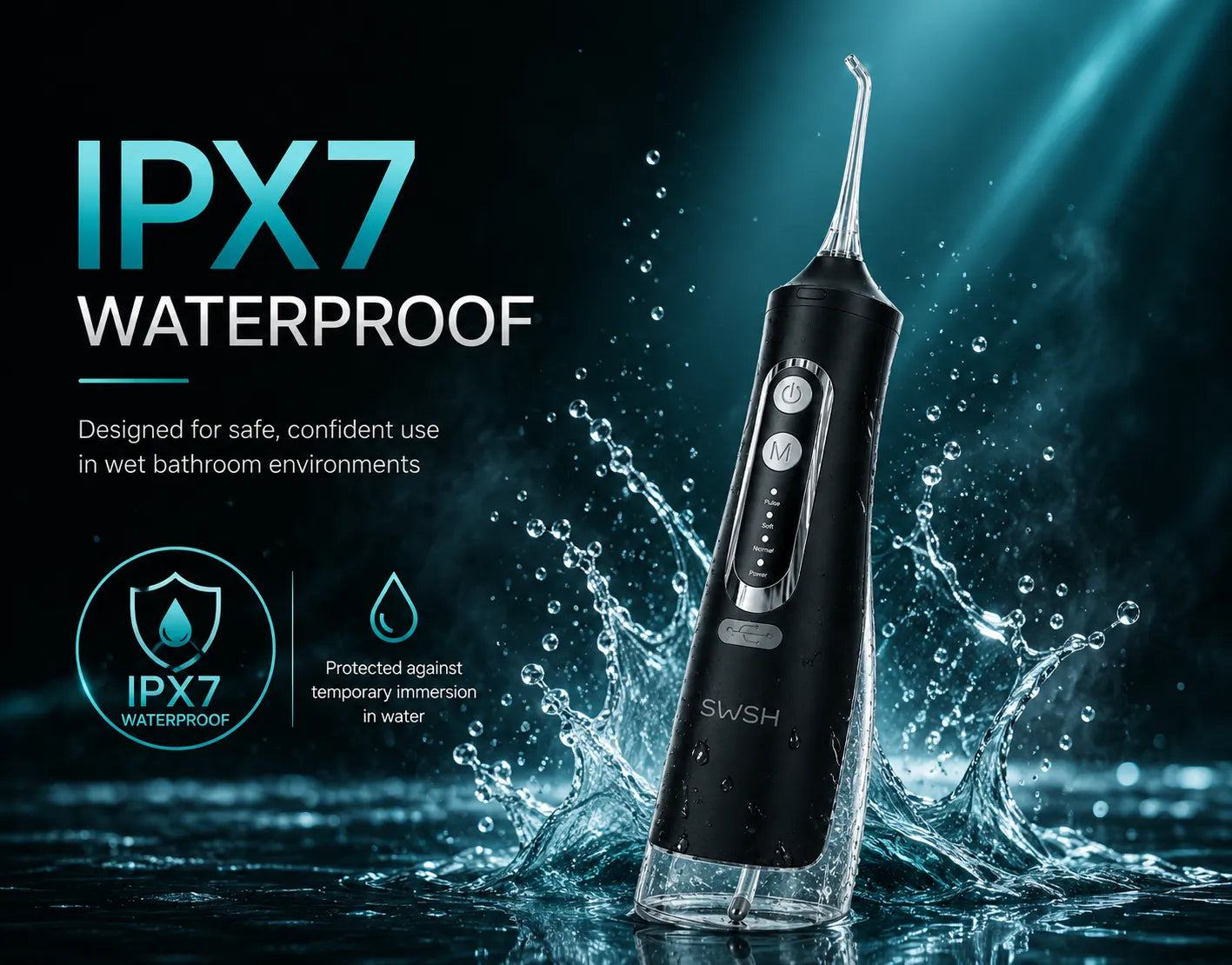 SWSH S40 Water Flosser - Black IPX7