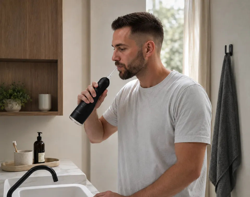 SWSH E30 Water Flosser - Black In Use
