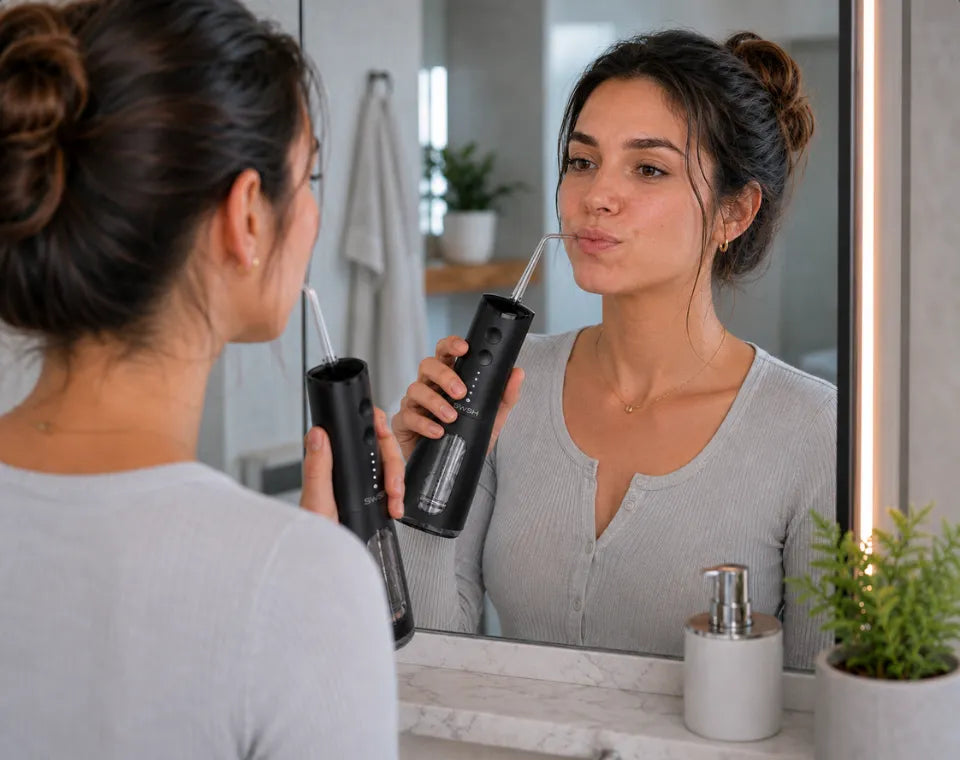 SWSH S20 Water Flosser - Black In Use Female
