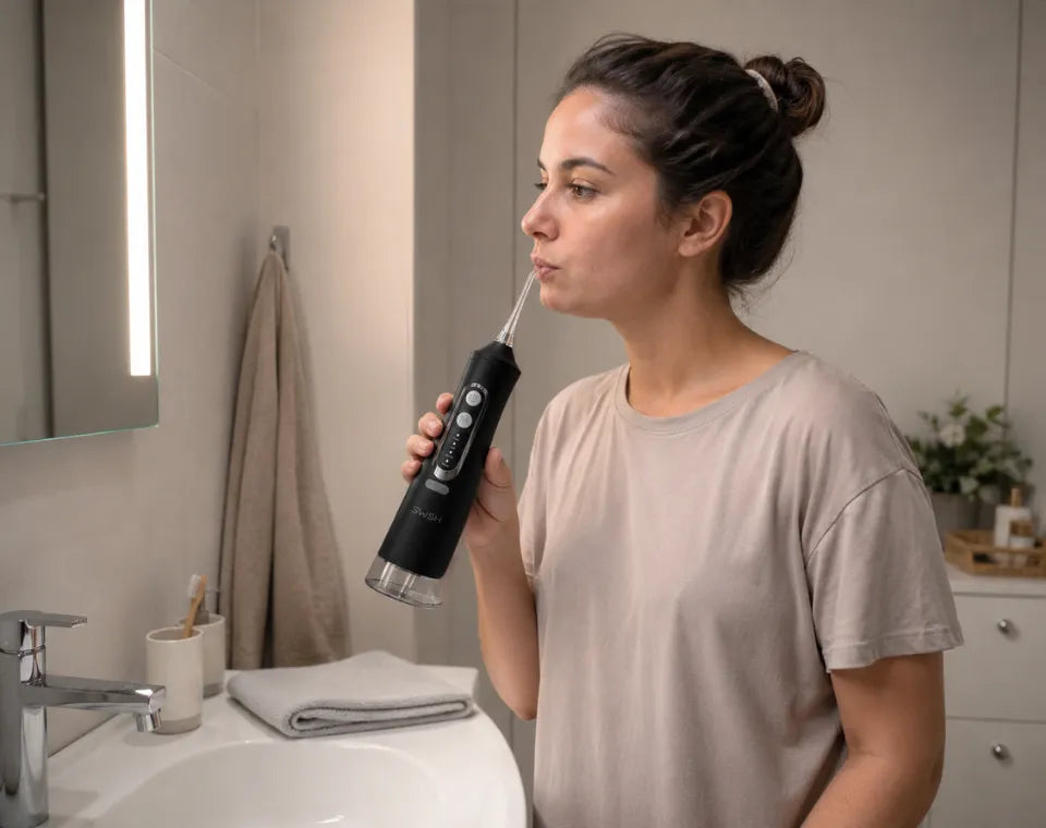 SWSH S40 Water Flosser - Black In Use